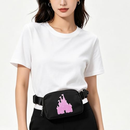 Magic Kingdom Sequin Belt Bag for Women Waterproof Waist Fanny Pack for Teen Girls Crossbody Bags for Traveling Jogging (blueB) - color: blueB