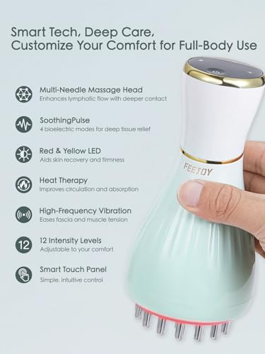 Lymphatic Drainage Massager & Massage Tool, Body Sculpting Machine & Fascia Blaster for Cellulite with Light, Heat & Vibration, for Legs, Arms & Belly - color: Green