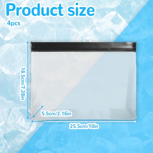 4 pcs Clear Leak Proof Freezer Bag Reusable Ice Storage Bags Ice Cube Storage Bags Freezer Holder Container with Secure Zip Seal Close Design for Travel Food Whiskey Bourbon Cocktails - color: White