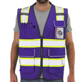 Neopelta Hi Vis Reflective Safety Vest for Men Women Purple Mesh/Yellow L - color: Purple / Yellow Trim, size: Large