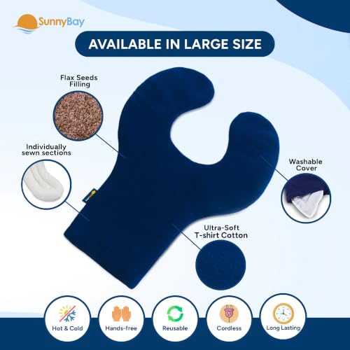 SunnyBay Weighted Microwavable Heating Pad, Shoulder and Upper Back, Cotton - size: Cotton - Large Navy Blue