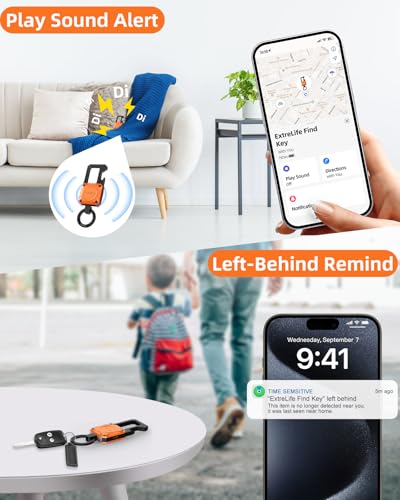 ExtreLife Keychain, Works with Apple Find My, Bottle Opener, Carabiner Car Key Chains with Gps Tracker - color: Sunset Orange