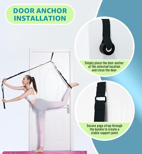Calf Stretcher Multi Loop Stretch Strap - Physical Therapy Strap for Stretching, Calf Stretch Yoga Belt with Loops, Hamstring Stretcher, Leg Stretch Band, Fascia Stretcher & Arch Support Bands for Feet - color: Red