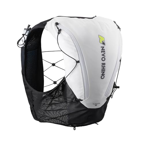 N NEVO RHINO 12L Trail Running Hydration Vest with 2 TPU 500ml Soft Flasks - color: White, size: X-Small