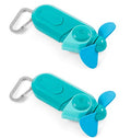 O2COOL Small Sport Misting Fan with Carabiner Clip 2-Pack Teal - color: Teal, size: 2 Packs