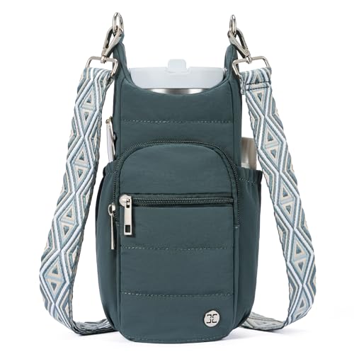 Telena Water Bottle Holder with Strap RFID Crossbody Bags for Women - color: Green