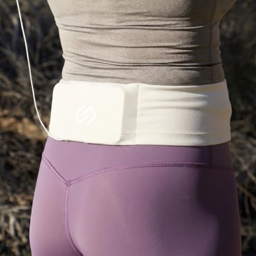Sporteer VersaSlim Low-Profile Running Belt, Gym Waist Pack, Off-White, M - color: Off-White, size: Medium