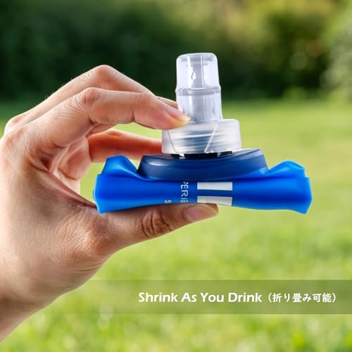 TRIWONDER TPU Soft Folding Water Bottles BPA-Free Collapsible Flask for Hydration Pack - Ideal for Running Hiking Cycling Climbing (250ml/8.45oz - Pack of 2) - color: 250ml/8.45oz - Pack of 2