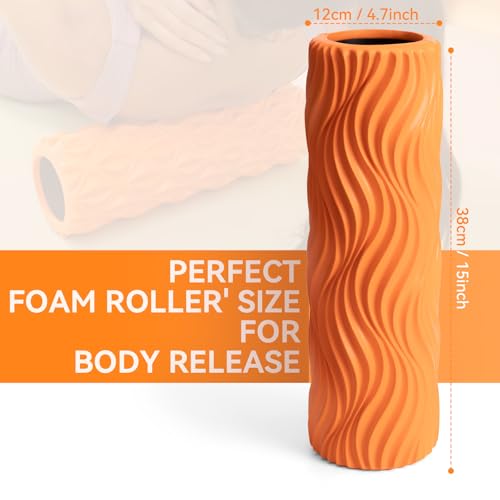 SUBCULTUREPICK Foam Roller Muscle Massage Roller for Back Pain & Stretching - color: Orange