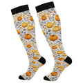 Wusikd Milk Cow Compression Socks for Women and Men Circulation Flowers Long Socks for Athletic Running 2 - color: Autumn Pumpkins