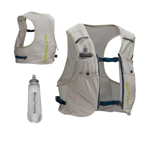 Nathan Pinnacle Featherlite 1.5L Hydration Vest for Running – Ultra-Lightweight, Compression-Fit with Hydrapak Soft Flask - size: XX-Small-X-Small, style: Vapor Grey