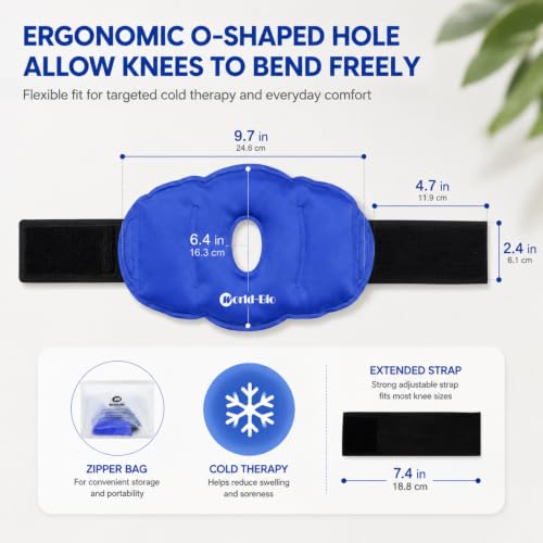 WORLD-BIO 2 Pcs Knee Ice Pack Wrap, Reusable Ice Pack for Knee Pain Relief