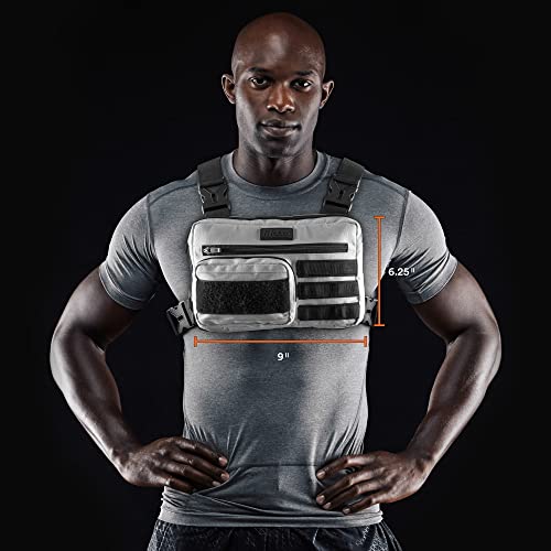 Fitdom Running Chest Pack for Men, Tactical Sports Utility Bag with Pockets - color: White, style: Maximum Stability