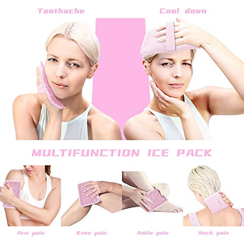 Gel Ice Pack for Injuries Ice Bag with Strap-1 Pack Reusable Hot Cold Pack - color: Pink-1 Pack