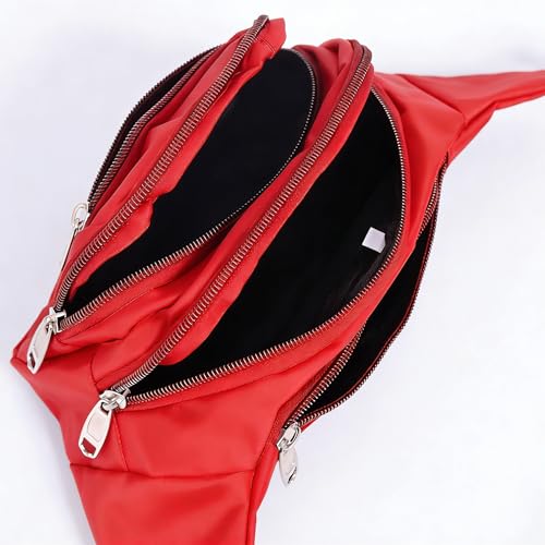 Waist Pack Sports Fitness Travel Men Women (Red) - color: Red
