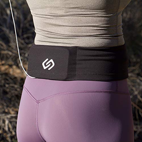 Sporteer VersaSlim Low-Profile Running Belt, Gym Waist Pack, Black, XL - color: Black, size: X-Large