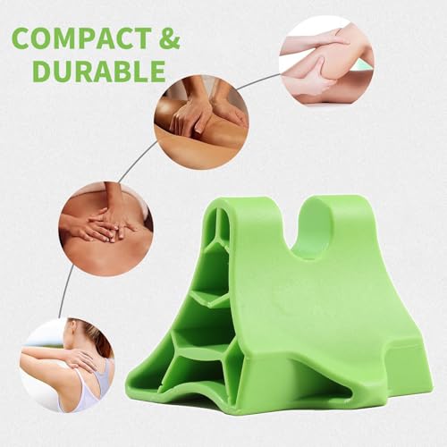 Trigger Point Massage Tool, Handheld Deep Tissue Manual Massager for Neck, Back, Shoulders & Feet, 3-Edge Pressure Point Design, Portable (Green)