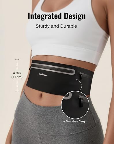 Running Belt for Women & Men-Ultra Light Slim Running Belts - color: Black