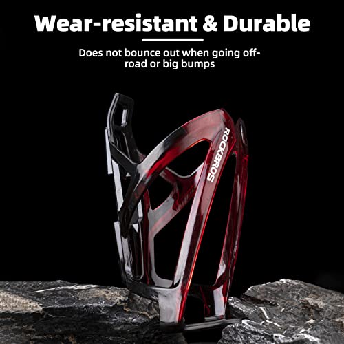 ROCKBROS Bike Water Bottle Holder Ultralight Bottle Cages with Screws Tool - color: Red-Black, size: Standard