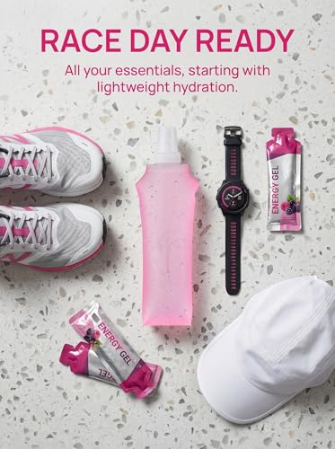 Zelvot Running Vest Collapsible Water Bottle, TPU 500ml Soft Flask (Pink, 500 ml - 2 Pack) - color: Pink, size: 500 ml - 2 Pack