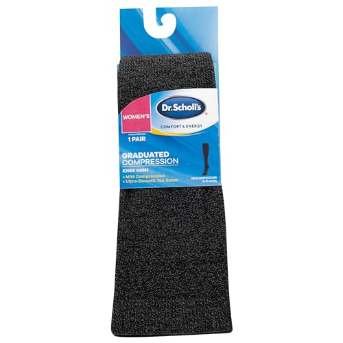 Dr. Scholl's Women's Graduated Compression Knee High Socks - color: Charcoal Heather (1 Pair), size: 8-12