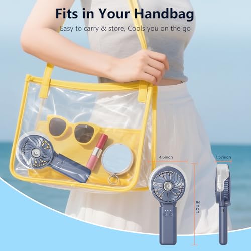 HandFan 5200mAh Upgraded Handheld Misting Fan, Portable Mister Fan Rechargeable, Spray Water Mist Fans, Electric Hand Cooling Ice Fans for Summer Beach Travel Concerts, Gifts for Women(Royal Blue) - color: Royal Blue