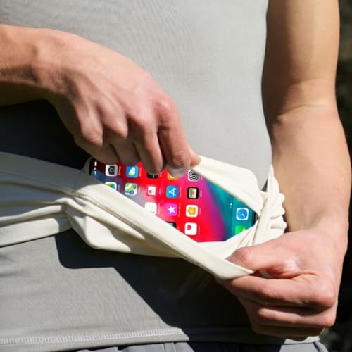 Sporteer VersaSlim Low-Profile Running Belt, Gym Waist Pack, Off-White, S - color: Off-White, size: Small