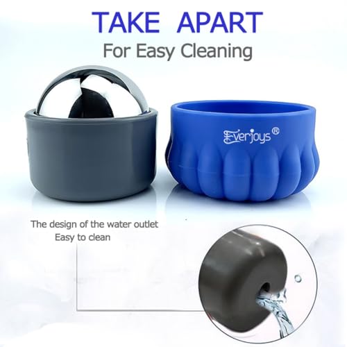 Massage Ice Roller Ball Cold & Heat Therapy Tissue Relief Muscle Recovery - color: Blue and Gray
