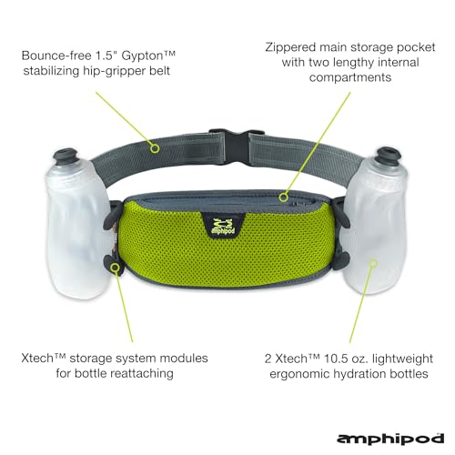 Amphipod RunLite Xtech 10K Hydration Belt for Ultra Runners - 21 oz - color: Amp Green