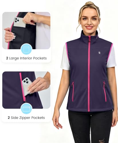 Little Donkey Andy Women's Lightweight Softshell Vest - color: Purple, size: Medium