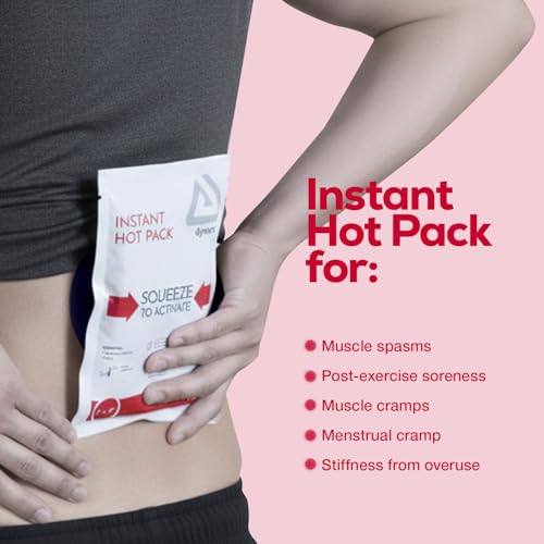 Dynarex Instant Hot Packs - Disposable Hot Compress for Muscles and Pain Relief - Lightweight and Conforms to Body Contours - Quick Activation - 5" x 9" - 24 Count