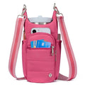 Telena Water Bottle Holder with Strap RFID Crossbody Bags for Women - color: Hot Pink
