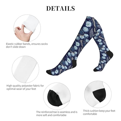 Witchy Moth Compression Socks For Women Men - color: Mystical Moth Flora