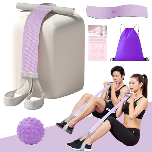 Fabric Resistance Band with Handles Non-Slip Foot Pedal Puller for Women 120lb Full-Body Fitness Band for Strength Muscle Training Workout Equipment for Chest Glutes Leg Arm Core Wrist Ankle