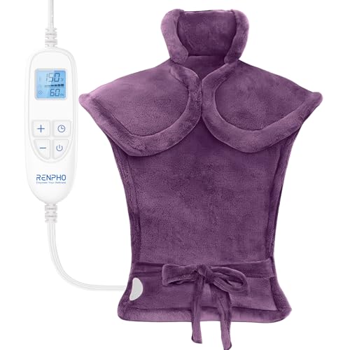 RENPHO Electric Heating Pad for Back with 6 Heat Levels, Christmas Gift - color: E-purple, size: 24"x33"