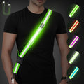 Fitense LED Reflective Belt Sash - 5 Lights Colors & 3 Light Modes High Visibility Night Safety Belt, Rechargeable Light Up Running Gear Adjustable Vest Straps for Runners Walkers Men Women - color: Green, style: Classic