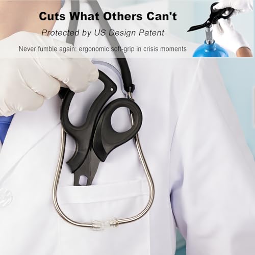 MEUUT Medical Scissors 2-Pack Trauma Shears for Nurses All Purpose Scissors - color: Black+black