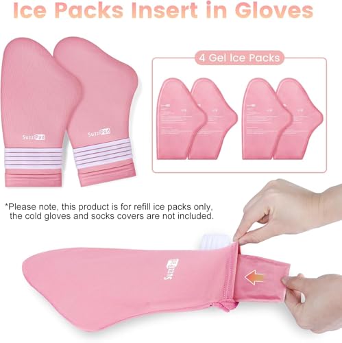 SuzziPad Replacement Ice Gel Packs for Cold Therapy(10-Piece Set), Pink, S - size: S/M, style: Ice Pack Only