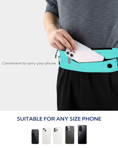 WATERFLY Running Belt Fanny Pack:Phone Holder Belt for Men Women - color: Mint Green