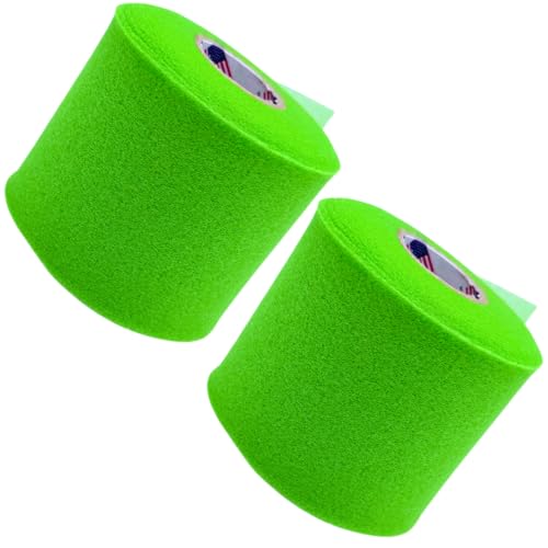 Shield Athletic Underwrap | 2 Roll Pack of PreWrap, Hair Tie, Headband, USA Made, Pre-Wrap Athletic Tape, 2.75" X 30 SYards, Foam Barrier, Flexible, Breathable - color: Lime
