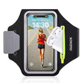 GUZACK Running Armband for iPhone 18 Pro Max 17 16 15, Galaxy S26 S25 S24, with Card Slot & Key Pockets, Running Phone Holder, Fit Up to 6.9 Inches Phone - Size S (Smaller Arm 9-14 in) - color: Green Zipper, size: S