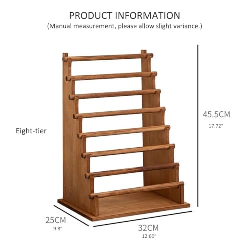 Multi-Tier Wooden Washi Tape & Sticker Organizer, Desktop Display Rack for Craft Storage, Jewelry Bracelets, Ribbons - Gift for Planner Enthusiasts H-8 - size: 8-Tier