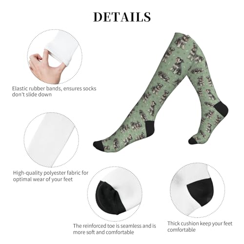 Cute Dog Compression Socks Women Men, Dog Lover Gift - color: Schnauzer2