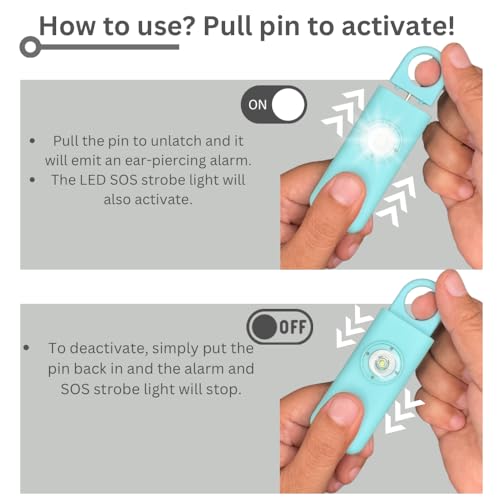 Personal Safety Alarm Rechargeable (Aqua) - color: Aqua