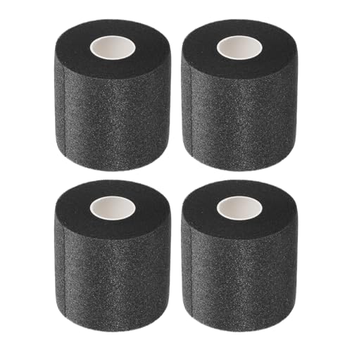 PATIKIL Foam Pre Wrap Athletic Tape 2.75 Inch x 30 Yards, 4 Rolls non-Adhesive Prewrap Headbands for Hair Soccer Sport Wrists Elbows Knees Ankles, Black - color: Black
