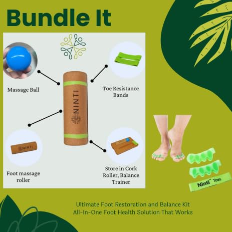 Cork Balance and Foot Restoration Kit with Toe Spacers and Resistance Bands Bundle
