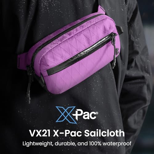 tomtoc 1.5L X-Pac Sling Bag with RFID Blocking Crossbody Pack for Men Women - color: X-Pac Purple, size: 1.5L