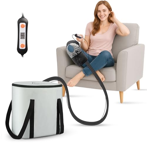 Cold Therapy Machine with 6 Timer Settings & 3 Flow Speeds, Portable Ice Machine for Knee After Surgery – Leak-Resistant Circulating Unit for Knee, Shoulder, Hip, Ankle – Post-Op Pain Relief