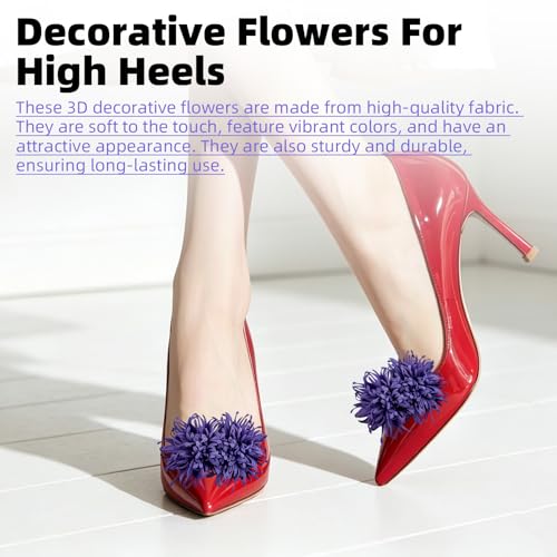 16 Pcs 3D Flower Shoe Clips, 8 Colors Flowers Shoe Buckles