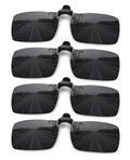 MEETSUN Polarized Clip On Sunglasses for Men Women, Fit Over Glasses - color: 4pack-black*4
